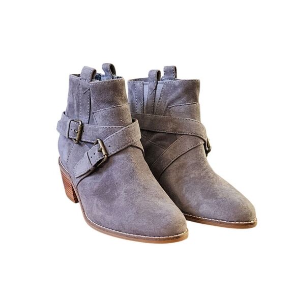 COLE HAAN Storm Cloud Suede Gray Women's Jensen Ankle Bootie Size 8 - Picture 4 of 16